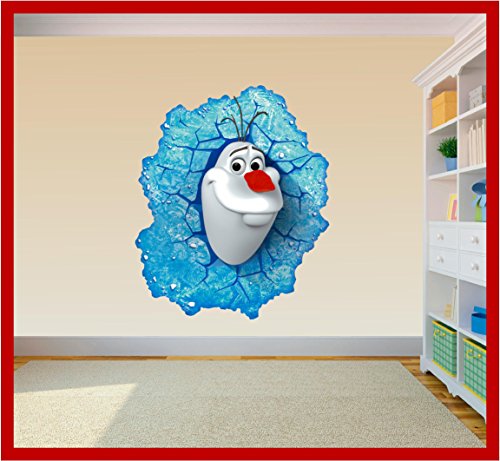 Frozen Olaf – Disney Schneemann Elsa bedruckter Vinyl-Wandsticker (Supergröße 650 x 785 mm) von Solo Signs UK