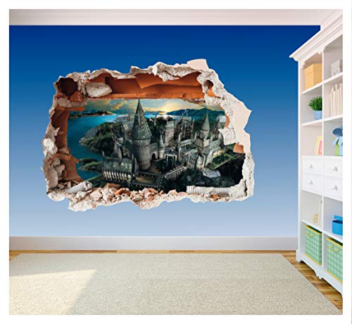 Hogwarts Castle Hole in Wall – Harry Potter 3D-Druck Vinyl-Aufkleber (extra groß, 800 x 575 mm) von Solo Signs UK