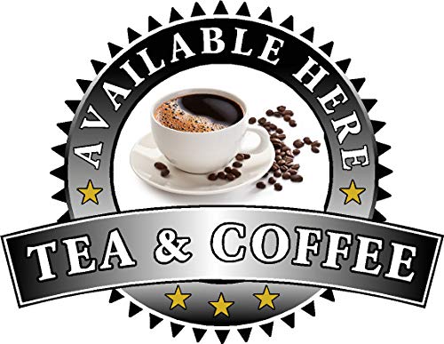 Tea & Coffee Sold Here Aufkleber – Catering Schild Fenster Cafe Restaurant Eis, Schwarz, Small 150 x 195mm von Solo Signs UK
