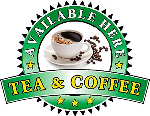 Tea & Coffee Sold Here Aufkleber – Catering Schild Fenster Cafe Restaurant Eis, grün, Small 150 x 195mm von Solo Signs UK