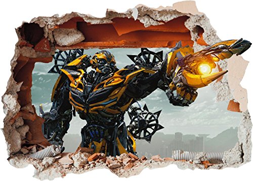 Transformers Bumblebee Hole in Wall – 3D-Druck Vinyl-Aufkleber (mittelgroß, 500 x 355 mm) von Solo Signs UK