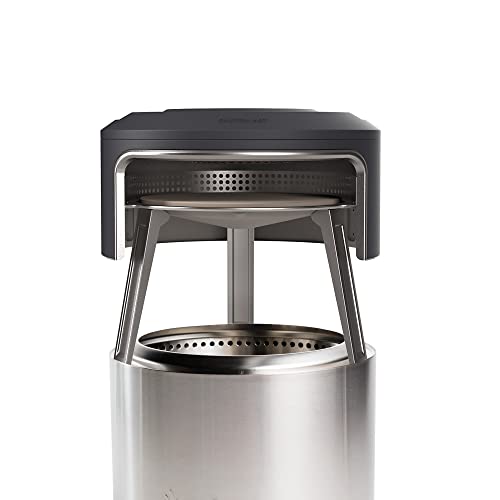 Solo Stove Bonfire Pi Fire Pizzaofen | Outdoor-Pizzaofen Zubehör für Bonfire Feuerstelle, Inkl. Tragetasche, Grillhandschuhe & Pizzastein, Geeignet zur Holzbefeuerung, (H x Dia): 43 x 49 cm, 9 kg von Solo Stove