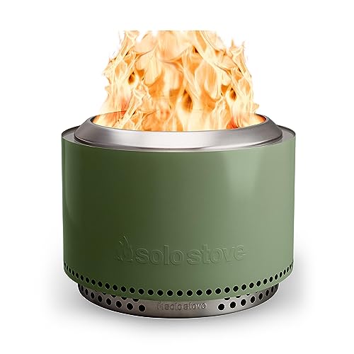 Solo Stove Feuerschale Yukon 2.0 mit Standfuß | Feuerstelle für Raucharme Holzverbrennung, Herausnehmbare Auffangschale, Mobile Outdoor Feuertonne, Edelstahl, 68,5 x 50,5 cm, 20 kg, Grün von Solo Stove