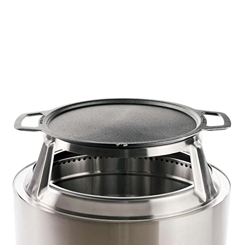 Solo Stove Gusseisen-Grillplatte mit Aufsatz für Yukon Feuerschale | Grillplatte mit Edelstahl-Aufsatz, Umbau von Feuerstelle zu Grill, Zubehör für Feuerschale, Kochoberfläche: Ø 45 cm, 5,7 kg von Solo Stove