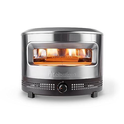 Solo Stove Pi Pizzaofen mit Holz- und Gasbrenner| Inkl. Mobiler Outdoor-Pizzaofen aus Edelstahl, mit Holz Befeuert oder mit Gasbrenner, Pizzastein (13 mm dick), Maße (HxB): 38,4 x 52 cm, 13,8 kg von Solo Stove