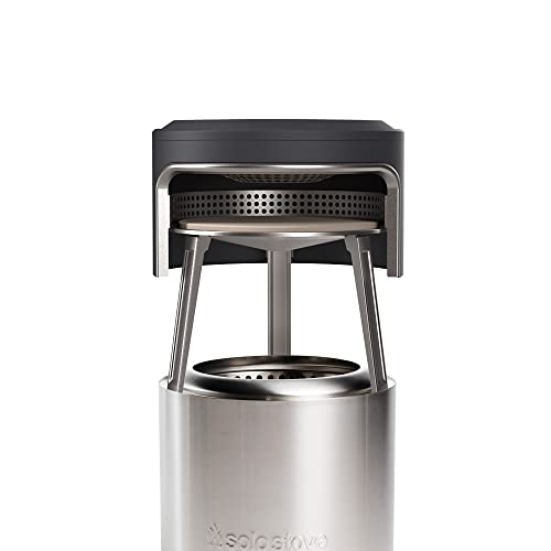 Solo Stove Ranger Pi Fire Pizzaofen | Outdoor-Pizzaofen Zubehör für Ranger Feuerstelle, Inkl. Tragetasche, Grillhandschuhe & Pizzastein zur Holzbefeuerung, Edelstahl, (H x Dia): 40 x 38 cm, 6 kg von Solo Stove