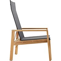 Solpuri Safari Deck Chair, inkl. Hocker Teak/Softex coal von Solpuri