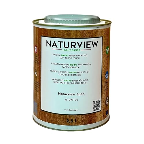 NATURVIEW Wasserbasierter Bio-Polyurethanlack für Holz im Innenbereich. Soft-Seiden-Touch (2,5 l, Seidenmatt) - Holzlack von Solrac