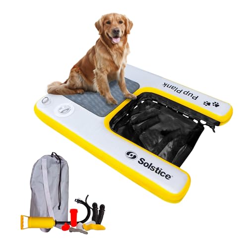 SOLSTICE Aufblasbare Welpen-Planke, Hunde-Wasserrampe für Boote und Docks, Mini, 13,6 kg Kapazität, schwimmende Plattform für Haustiere für See, Fluss, Strand und Schwimmbad, inklusive Pumpe SOLSTICE Aufblasbare Welpen-Planke, Hunde-Wasserrampe für Boote und Docks, Mini, 13,6 kg Kapazität, schwimmende Plattform für Haustiere für See, Fluss, Strand und Schwimmbad, inklusive Pumpe von Solstice
