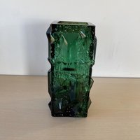 Blockvase Farbiges Glas Zugeschrieben Göte Augustsson Um 1970 von SolveigsStudio