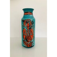 Großse Vase, Bay Keramik Vase 9630 Bodo Mans , Rare Mid Century, Farbe Mit Orange Großse Vase, Bay Keramik Vase 9630 Bodo Mans , Rare Mid Century, Farbe Mit Orange von SolveigsStudio