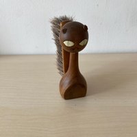 Holztischbesen, Griff Ist Eine Katze, Holz, Tischbesen Holztischbesen, Griff Ist Eine Katze, Holz, Tischbesen von SolveigsStudio