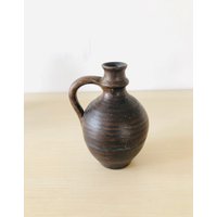 Kleine Vintagevase in Braun Mit Strukturmuster von SolveigsStudio