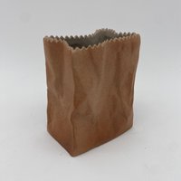 Vintage Rosenthal Keramik Tasche Vase, Tütenvase von SolveigsStudio