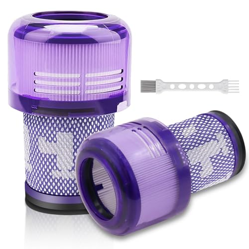 Solvhome 2 Stück Dyson Filter für Dyson V12 Slim Vacuums, Kompatibel mit Dyson V12 Detect Slim Absolute Extra Total Clean Motorhead Complete Akku-Staubsauger, Ersetzen Sie #971517-01 von Solvhome