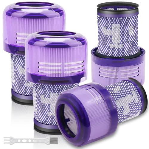 Solvhome 4 Stück Ersatzfilter Ersatzteile für Dyson V12 Staubsauger, Kompatibel mit Dyson V12 Detect Slim Absolute Extra Total Clean Motorhead Complete Akku-Staubsauger, Ersetzen Sie #971517-01 von Solvhome