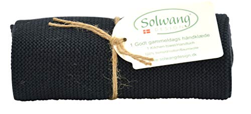 Dänische Baumwolle in 100% Öko-Tex zertifiziert oder GOTS zertifiziert Küchenhandtücher, hergestellt in Indien (schwarz) von Solwang