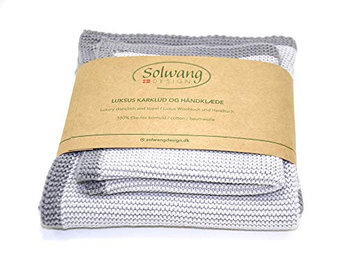 Solwang Frame GRAU 2er Set Wischtuch und Handtuch ÖKO TEX Baumwolle Hellgrau Solwang Frame GRAU 2er Set Wischtuch und Handtuch ÖKO TEX Baumwolle Hellgrau von Solwang