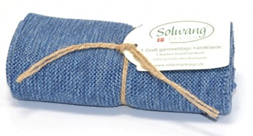 Solwang Handtuch H59 gestrickt in Blau meliert Cowboy Blau von Solwang