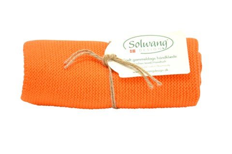 Solwang Handtuch Klares Orange, Küchentuch gestrickt aus Baumwolle von Solwang