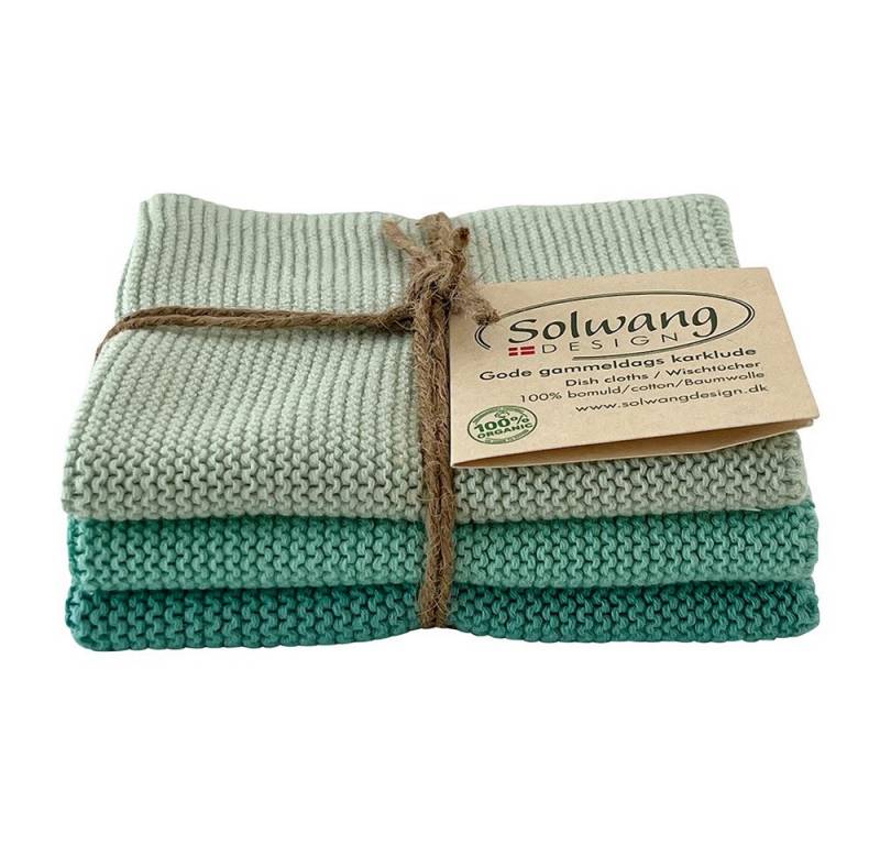 Solwang Putzlappen, Wischlappen, Wischtücher, Geschirrtuch, Handtuch, Reinigungstuch (100% Bio Baumwolle, Waschbar bei 60 Grad, 3 Stück gestrickte BIO Wischtücher in heller Petrol Kombi, in Krausrippe gestrickt, 25x25 cm, 3-tlg., Saugfähigkeit und Funktionalität zu optimieren/ Versch, Ausführungen) Solwang Putzlappen, Wischlappen, Wischtücher, Geschirrtuch, Handtuch, Reinigungstuch (100% Bio Baumwolle, Waschbar bei 60 Grad, 3 Stück gestrickte BIO Wischtücher in heller Petrol Kombi, in Krausrippe gestrickt, 25x25 cm, 3-tlg., Saugfähigkeit und Funktionalität zu optimieren/ Versch, Ausführungen) von Solwang