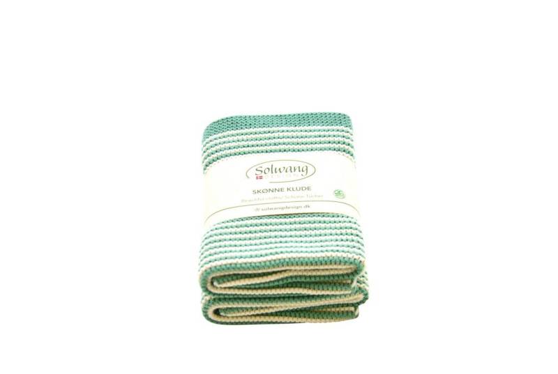 Solwang Spültuch Solwang Wischtücher mit Streifen Antik Grün / Natur 2er Set von Solwang
