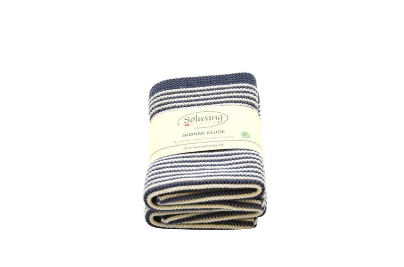 Solwang Spültuch Solwang Wischtücher mit Streifen Sturmgrau / Natur 2er Set von Solwang