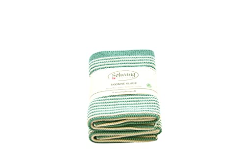 Solwang Wischtücher mit Streifen Antik Grün/Natur 2er Set Tücher Wischlappen von Solwang