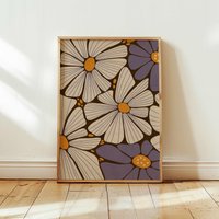 70S Floral Art Print Groovy Matisse Style Blumen Poster, Retro Boho Kunst von SomaPrintsArt
