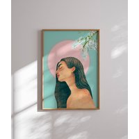 Boho Frau Kunstdruck, Wandbild, Wanddeko, Schlafzimmer, Wanddeko Boho Frau Kunstdruck, Wandbild, Wanddeko, Schlafzimmer, Wanddeko von SomaPrintsArt