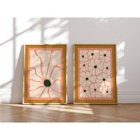 Retro Floral Wandkunst, 2Er-Set Drucke, Galeriewand Set, Matisse Groovy 70Er Jahre Dekor, Mid Century Moderne Mcm Dekor Retro Floral Wandkunst, 2Er-Set Drucke, Galeriewand Set, Matisse Groovy 70Er Jahre Dekor, Mid Century Moderne Mcm Dekor von SomaPrintsArt