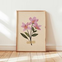 Vintage Blumenmuster Weiche Wildblumen Blumen Kunst, Cottagecore Home Decor von SomaPrintsArt