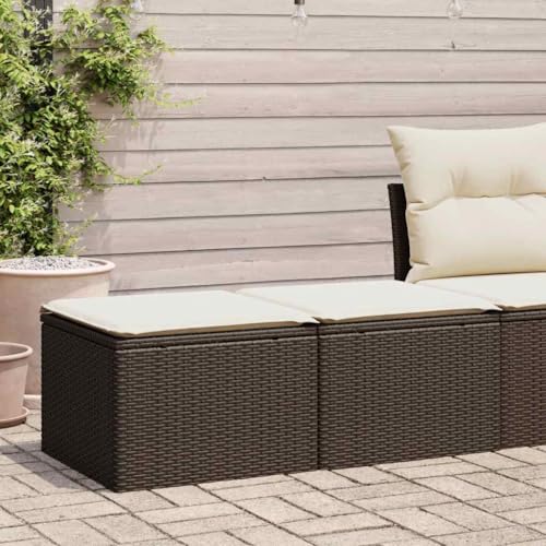 Somanki 2-TLG. Garten-Sofagarnitur mit Kissen Braun Poly Rattan Akazie, Balkonmöbel Set, Gartenmöbel Set, Gartenlounge Set, Terassenmöbel, Loungemöbel Terrasse - 3328686 von Somanki