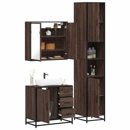 Somanki 3-TLG. Badmöbel-Set Braun Eichen-Optik Holzwerkstoff, Badezimmermöbel Set, Badezimmerschrank, Badschrank, Bathroom Furniture Sets, Bad Möbel Modern Set, Badmöbel - 3301079 Somanki 3-TLG. Badmöbel-Set Braun Eichen-Optik Holzwerkstoff, Badezimmermöbel Set, Badezimmerschrank, Badschrank, Bathroom Furniture Sets, Bad Möbel Modern Set, Badmöbel - 3301079 von Somanki