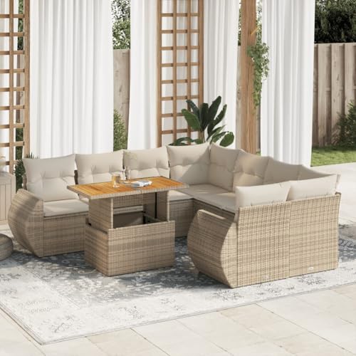 Somanki 9-TLG. Garten-Sofagarnitur mit Kissen Beige Poly Rattan, Balkonmöbel Set, Gartenmöbel Set, Gartenlounge Set, Terassenmöbel, Loungemöbel Terrasse - 3327243 Somanki 9-TLG. Garten-Sofagarnitur mit Kissen Beige Poly Rattan, Balkonmöbel Set, Gartenmöbel Set, Gartenlounge Set, Terassenmöbel, Loungemöbel Terrasse - 3327243 von Somanki
