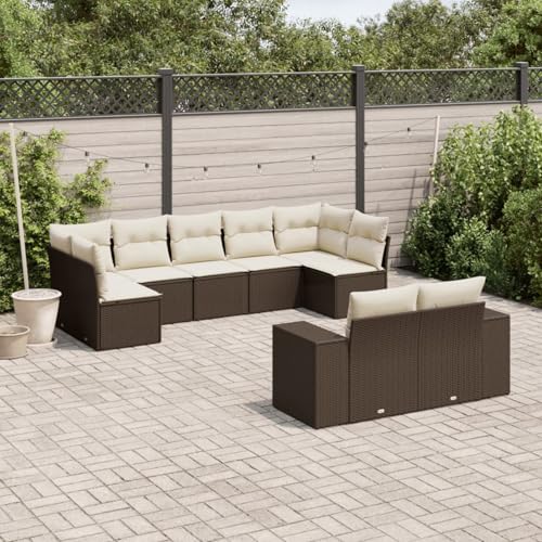 Somanki 9-TLG. Garten-Sofagarnitur mit Kissen Braun Poly Rattan, Balkonmöbel Set, Gartenmöbel Set, Gartenlounge Set, Terassenmöbel, Loungemöbel Terrasse - 3255360 Somanki 9-TLG. Garten-Sofagarnitur mit Kissen Braun Poly Rattan, Balkonmöbel Set, Gartenmöbel Set, Gartenlounge Set, Terassenmöbel, Loungemöbel Terrasse - 3255360 von Somanki