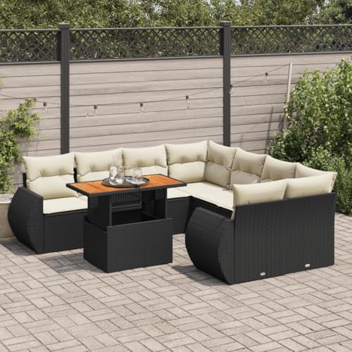 Somanki 9-TLG. Garten-Sofagarnitur mit Kissen Schwarz Poly Rattan, Balkonmöbel Set, Gartenmöbel Set, Gartenlounge Set, Terassenmöbel, Loungemöbel Terrasse - 3327241 Somanki 9-TLG. Garten-Sofagarnitur mit Kissen Schwarz Poly Rattan, Balkonmöbel Set, Gartenmöbel Set, Gartenlounge Set, Terassenmöbel, Loungemöbel Terrasse - 3327241 von Somanki