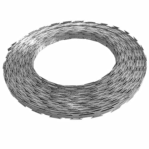 Somanki BTO-22 NATO-Klingendraht, Stacheldraht, NATO Draht, Zaun Draht Rolle, Natodraht, 100 m Stahl von Somanki