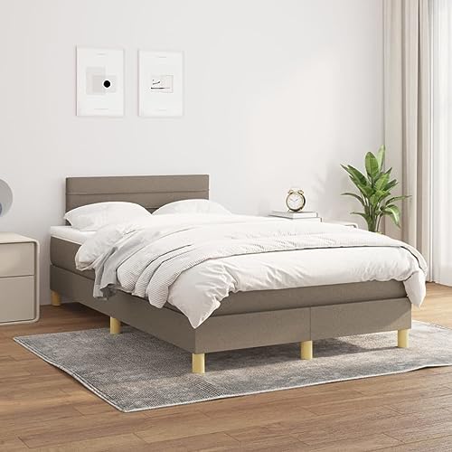 Somanki Boxspringbett mit Matratze Taupe 120x200 cm Stoff, Bettgestell, Schlafzimmer Bett, Bed Frame - 3140685 von Somanki