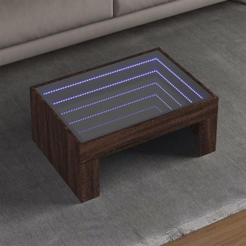 Somanki Couchtisch mit Infinity Braun Eichen-Optik 70x50x30 cm, Living Room Table, Wohnzimmertisch, Beistelltisch, Side Table & End Table, Coffee Table - 847615 von Somanki