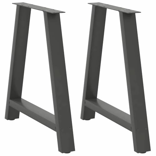 Somanki Couchtischbeine A-Form 2 STK. Anthrazit 70x(72-73) cm Stahl, Living Room Table, Wohnzimmertisch, Beistelltisch, Side Table & End Table, Coffee Table - 4012854 von Somanki