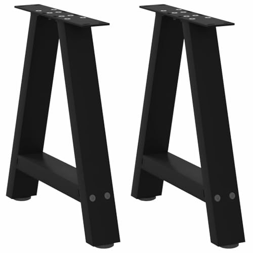 Somanki Couchtischbeine A-Form 2 STK. Schwarz 38x(42-43) cm Stahl, Living Room Table, Wohnzimmertisch, Beistelltisch, Side Table & End Table, Coffee Table - 4012828 von Somanki