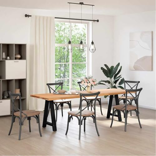 Somanki Couchtischbeine A-Form 2 STK. Schwarz 60x(72-73) cm Stahl, Living Room Table, Wohnzimmertisch, Beistelltisch, Side Table & End Table, Coffee Table - 4012848 von Somanki