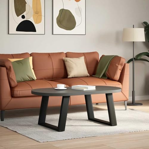 Somanki Couchtischbeine U-Form 2 STK. Schwarz 60x(42-43) cm Stahl, Living Room Table, Wohnzimmertisch, Beistelltisch, Side Table & End Table, Coffee Table - 4012768 von Somanki