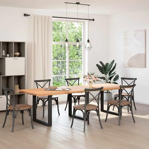 Somanki Couchtischbeine U-Form 3 STK. Schwarz 80x(72-73) cm Stahl, Living Room Table, Wohnzimmertisch, Beistelltisch, Side Table & End Table, Coffee Table - 4013204 von Somanki