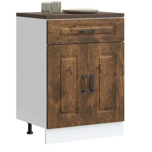 Somanki Küchenunterschrank Kalmar Räuchereiche Holzwerkstoff, Küchenzeile, Küchenmöbel, Küchenunterschränke, Küchenblock - 853492 von Somanki
