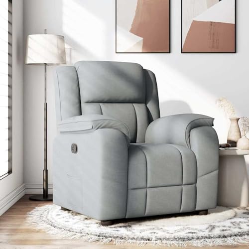 Somanki Relaxsessel Hellgrau Stoff, Fernsehsessel, Kinosessel, Lesesessel, Tv Sessel, Ohrensessel, Armsessel, Seselstuhl Wohnzimmer - 4015700 von Somanki