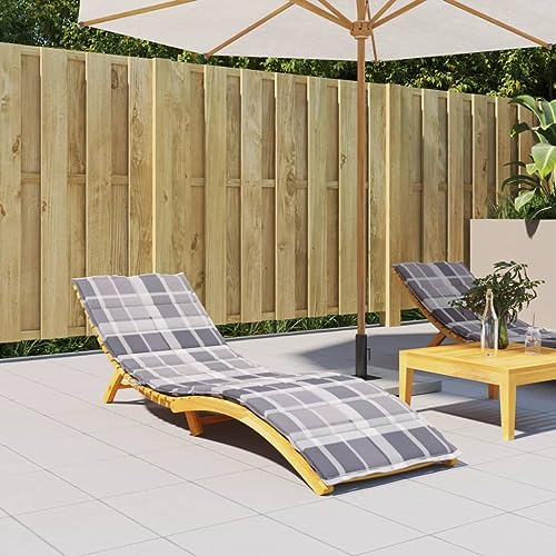 Somanki Sonnenliegen-Auflage Grau Karomuster 200x70x3 cm Oxford-Gewebe, Liegenauflage, Auflage Gartenliege, Liegestuhl Auflage, Bankauflage, Stuhlauflage Für Hochlehner, Liegestuhlauflagen - 314232 von Somanki