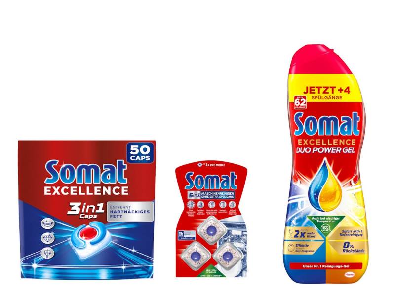 Somat SOMAT 3in1 Caps 50 St. + Duo Gel + Maschinenreiniger Spülmaschinentabs Somat SOMAT 3in1 Caps 50 St. + Duo Gel + Maschinenreiniger Spülmaschinentabs von Somat