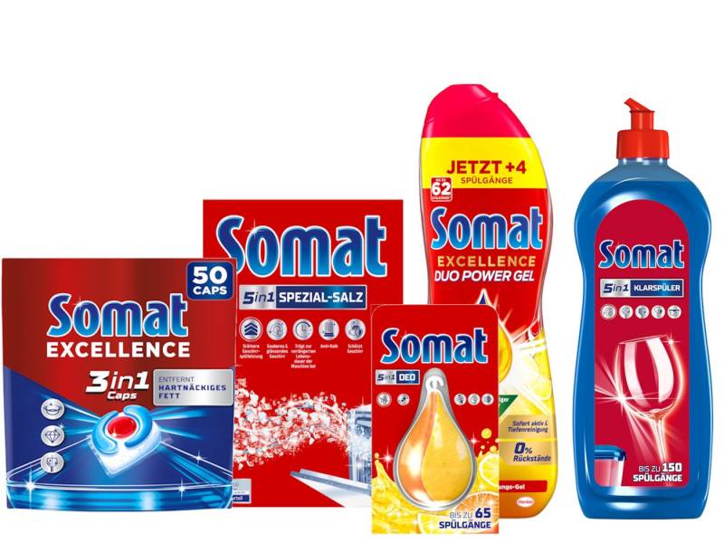 Somat SOMAT 3in1 Caps 50 St. + Spezial-Salz 1,2kg Spülmaschinentabs von Somat